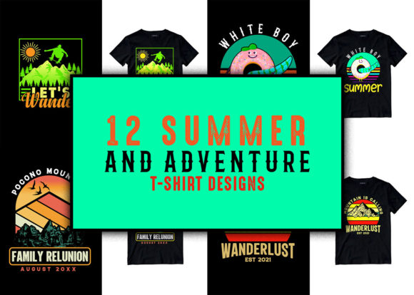 12 Summer and Adventure T-Shirt Designs: Graphics & Print Templates Review