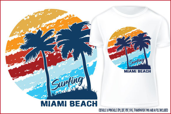 Beach T-Shirt California Miami Graphics & Designs