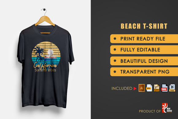 Beach T-shirt Summer Vibes Graphics & Print Templates