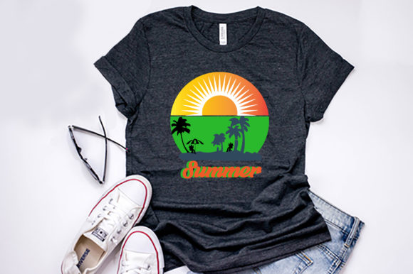 Beautiful Summer Sunset Graphics for Print Templates