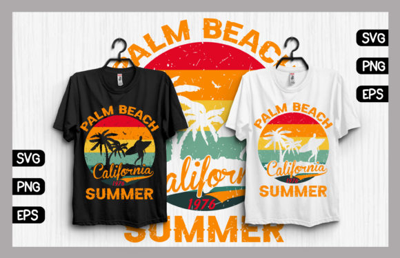 California Summer T-shirt Design: Graphics & Print Templates