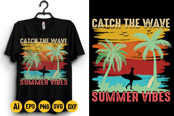 Catch the Wave Graphics: Summer T-Shirt Templates