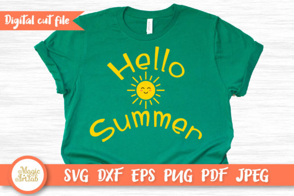Hello Summer Sun SVG: Graphics for Crafts & Web