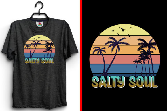 Salty Soul Summer T-Shirt Design: Graphics & Print Templates