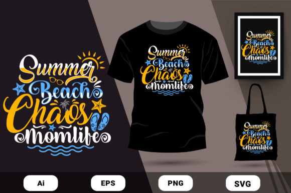 Summer Beach T-shirt Design Graphics & Print Templates