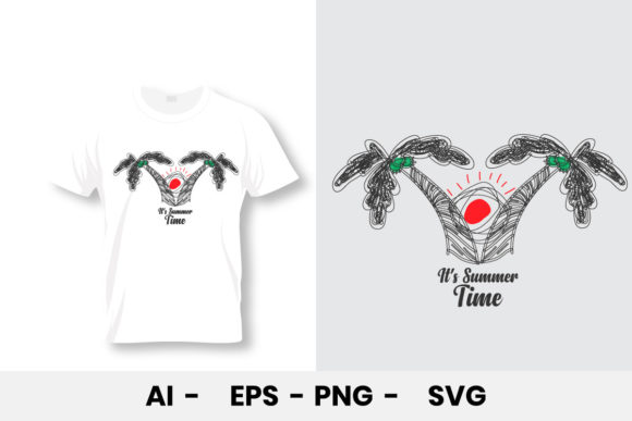 Summer Coconut T-Shirt Design: Graphics & Print Templates