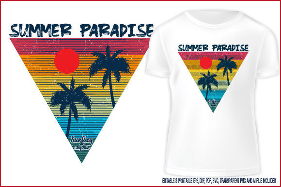 Summer Paradise Vector Graphics for T-Shirt Designs