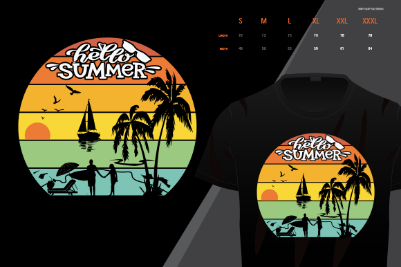Summer Sublimation T-shirt Design: Graphics & Print Templates
