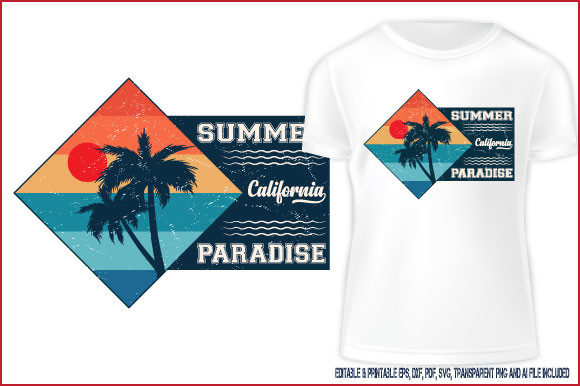 Summer T-shirt California Vector Text: POD Graphics Review