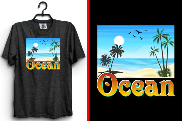 Summer T-Shirt Design Ocean: Graphics & Print Templates