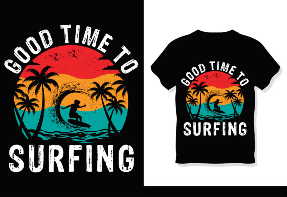 Summer T-shirt Design - Surfing Graphics & Print Templates