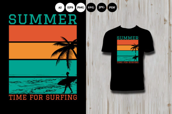 Summer Time for Surfing: Graphics & T-Shirt Designs