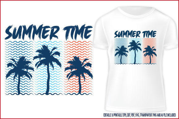 Summer Time Vector Graphics for T-Shirt Designs