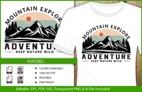 T-shirt Design Mountain Explore Vector: Graphics Review