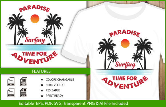 T-Shirt Design Surfing Beach Adventure Review