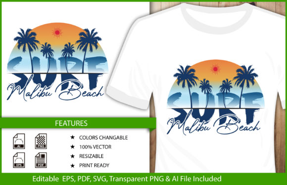 T-Shirt Designs & Graphics: Surf Malibu Beach Review