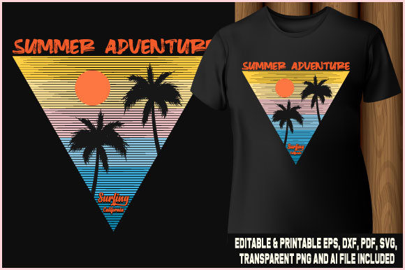 T-Shirt Designs & Graphics: Surfing California Summer
